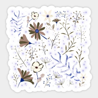 Blue & Walnut Fantasy Garden Sticker